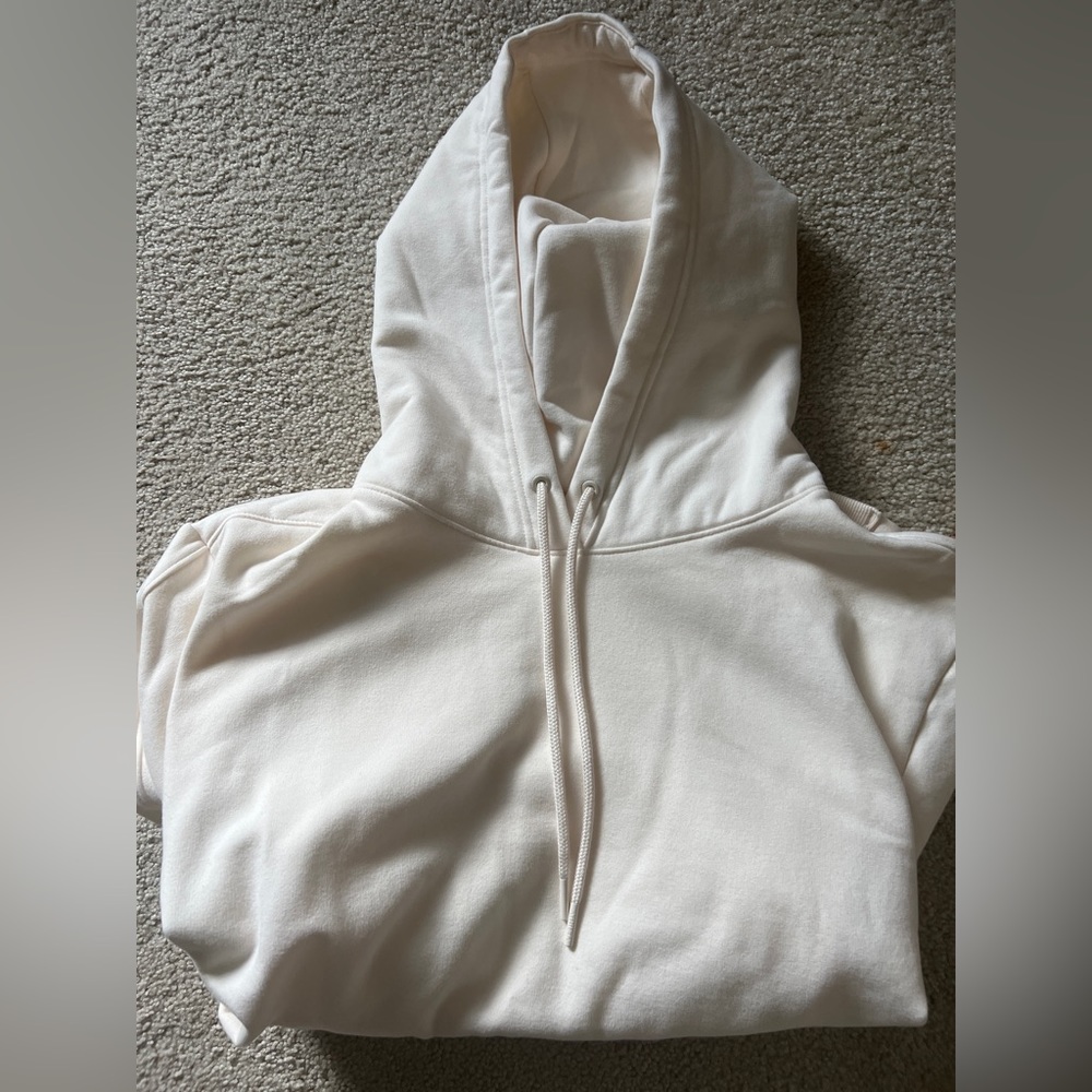 Athleta retroplush hoodie sweatshirt. magnolia white. size medium